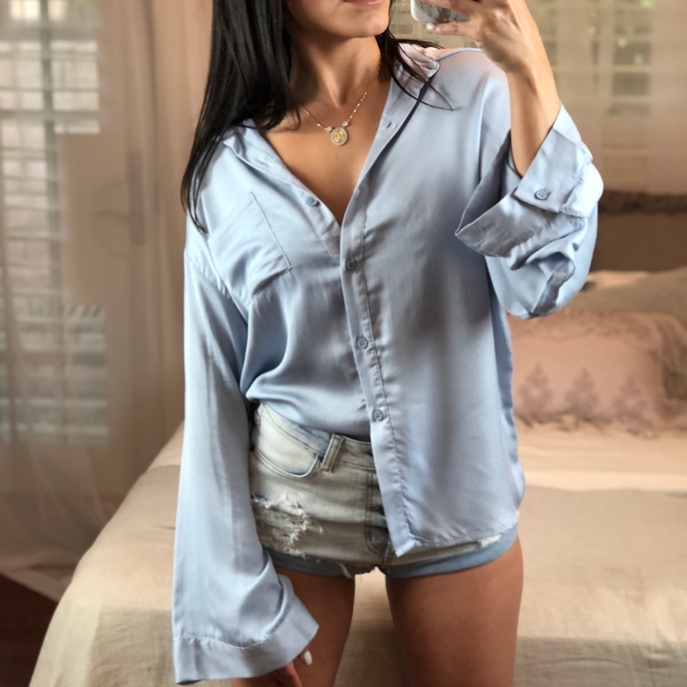 Last ☝・ LOS CABOS Relaxed Button Down Shirt - Picture 6 of 7